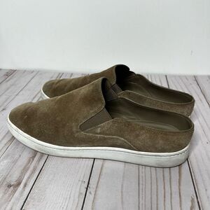 Vince Taupe Suede Mules Slip On